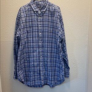 SOLD Ralph Lauren Blue and White Plaid Shirt